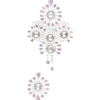 Kristallkunst, Broschen-Ornament, 10cm x 30cm, selbstklebend, klar irisierend, rosa irisierend