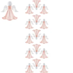 Kristallkunst, Engel, selbstklebend, Kopf: klar, Flügel: klar-irisierend, Kleid: lachs