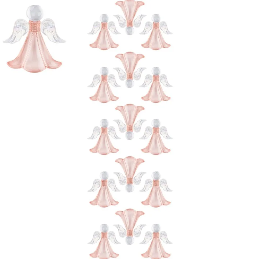 Kristallkunst, Engel, selbstklebend, Kopf: klar, Flügel: klar-irisierend, Kleid: lachs