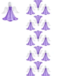 Kristallkunst, Engel, selbstklebend, Kopf: klar, Flügel: klar-irisierend, Kleid:violett