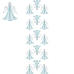 Kristallkunst, Engel, selbstklebend, Kopf: klar, Flügel: klar-irisierend, Kleid: türkis