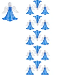 Kristallkunst, Engel, selbstklebend, Kopf: klar, Flügel: klar-irisierend, Kleid: blau