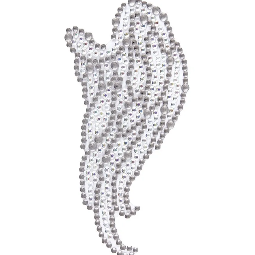 Kristallkunst, Flügel, selbstklebend, 10cm x 30cm, klar irisierend, anthrazit