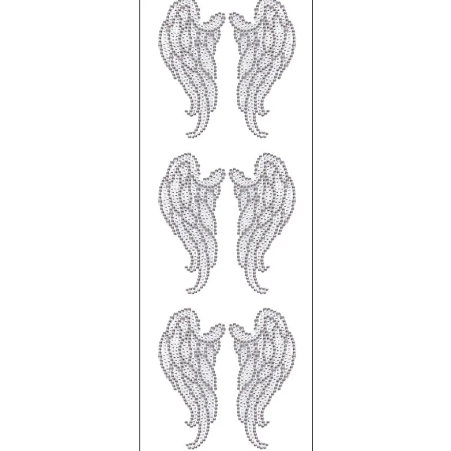 Kristallkunst, Flügel, selbstklebend, 10cm x 30cm, klar irisierend, anthrazit