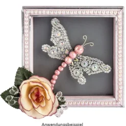 Kristallkunst, Libellen-Ornament, 10cm x 30cm, selbstklebend, klar irisierend