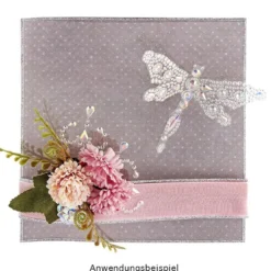 Kristallkunst, Libellen-Ornament, 10cm x 30cm, selbstklebend, klar irisierend
