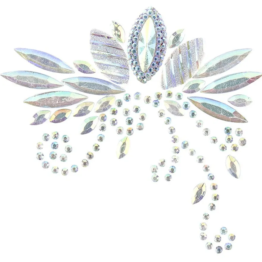 Kristallkunst, Lotus-Ornament, 10cm x 30cm, selbstklebend, klar irisierend