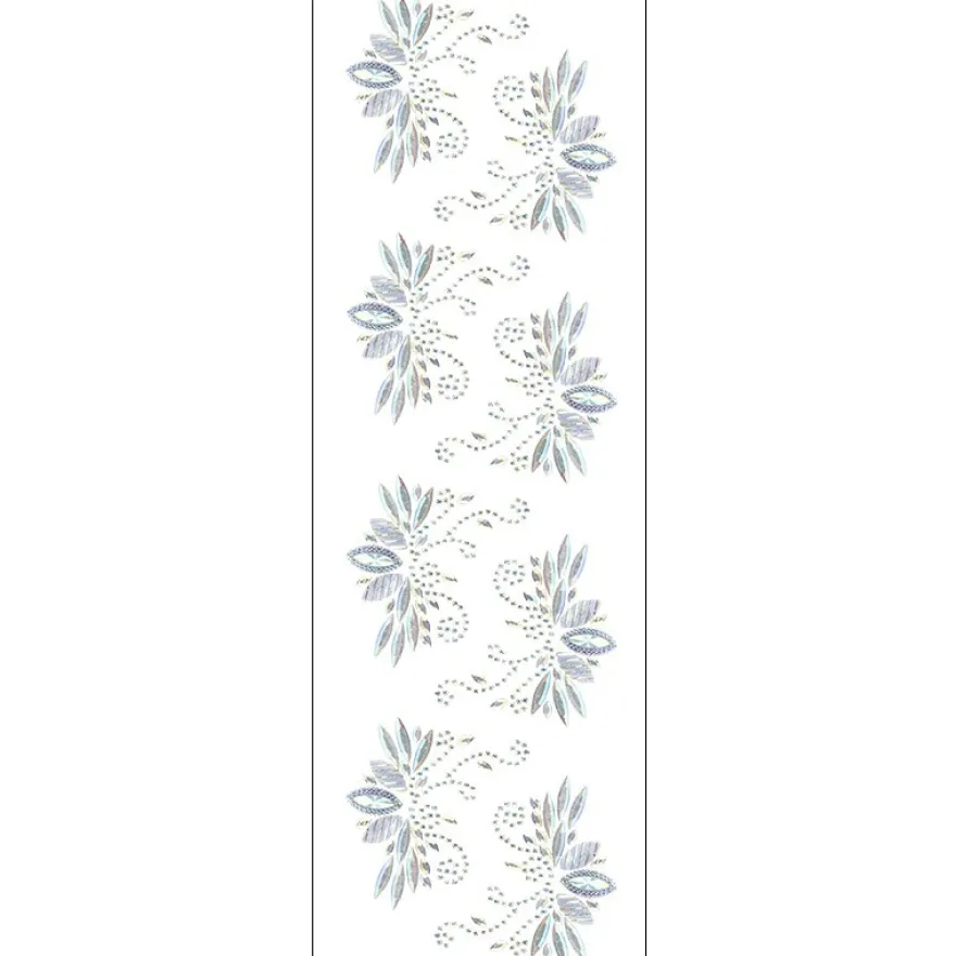 Kristallkunst, Lotus-Ornament, 10cm x 30cm, selbstklebend, klar irisierend
