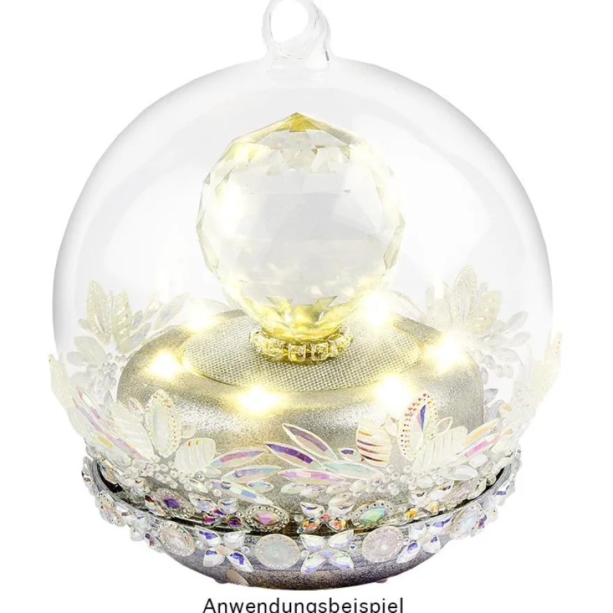 Kristallkunst, Lotus-Ornament, 10cm x 30cm, selbstklebend, klar irisierend