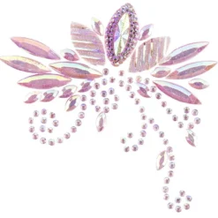Kristallkunst, Lotus-Ornament, 10cm x 30cm, selbstklebend, rosa irisierend