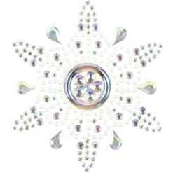 Kristallkunst, Ornament 5, 10cm x 30cm, selbstklebend, klar irisierend, perlmutt