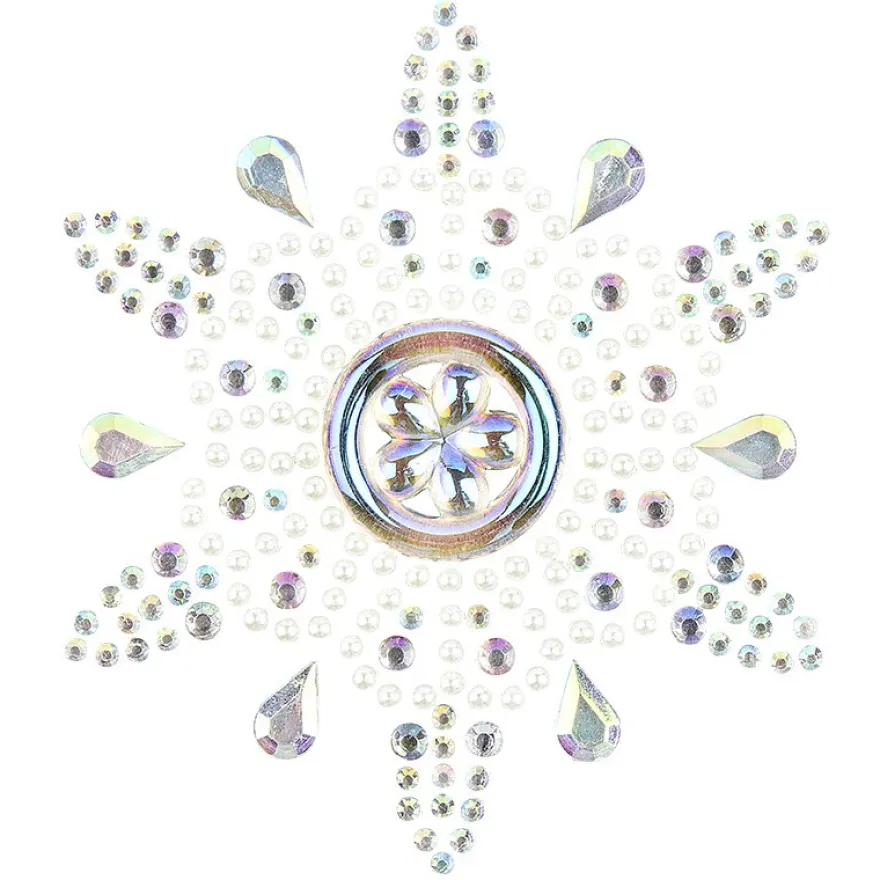 Kristallkunst, Ornament 5, 10cm x 30cm, selbstklebend, klar irisierend, perlmutt