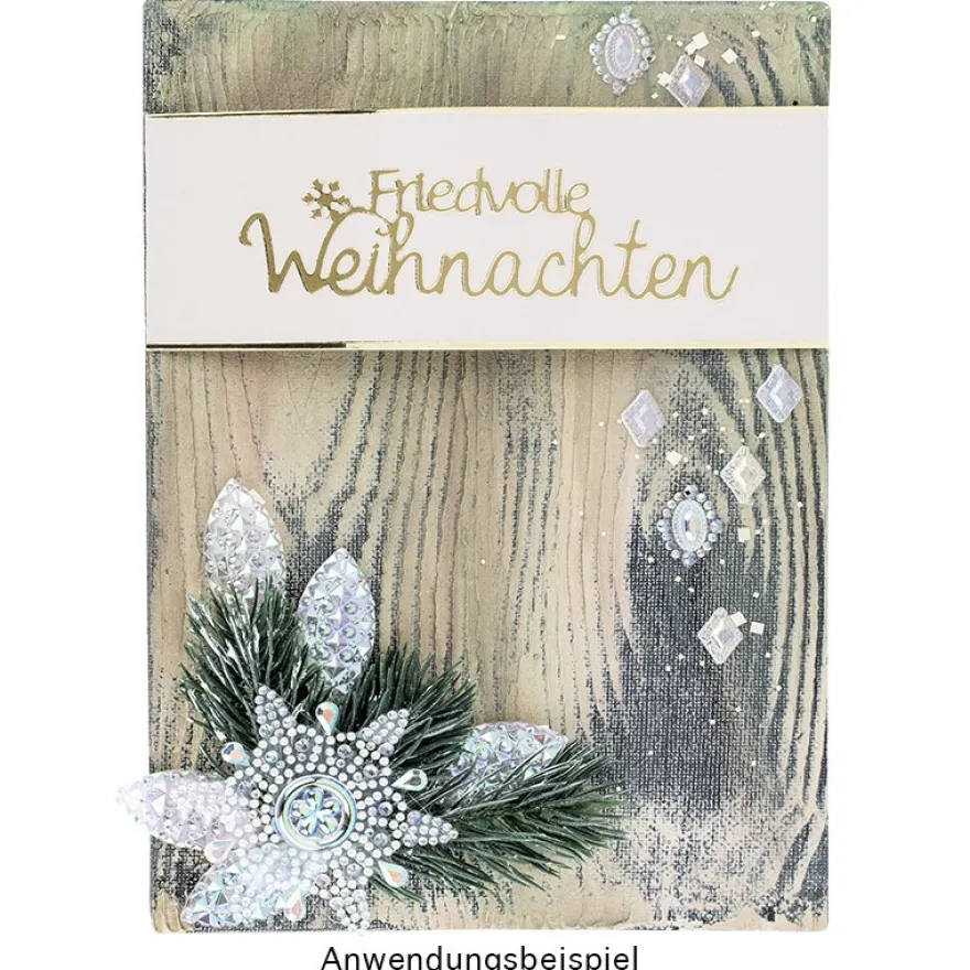 Kristallkunst, Ornament 5, 10cm x 30cm, selbstklebend, klar irisierend, perlmutt