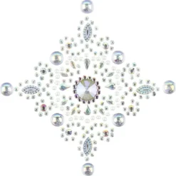 Kristallkunst, Ornament 7, 10cm x 30cm, selbstklebend, klar irisierend, perlmutt