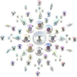 Kristallkunst, Ornament 9, 10cm x 30cm, selbstklebend, klar irisierend