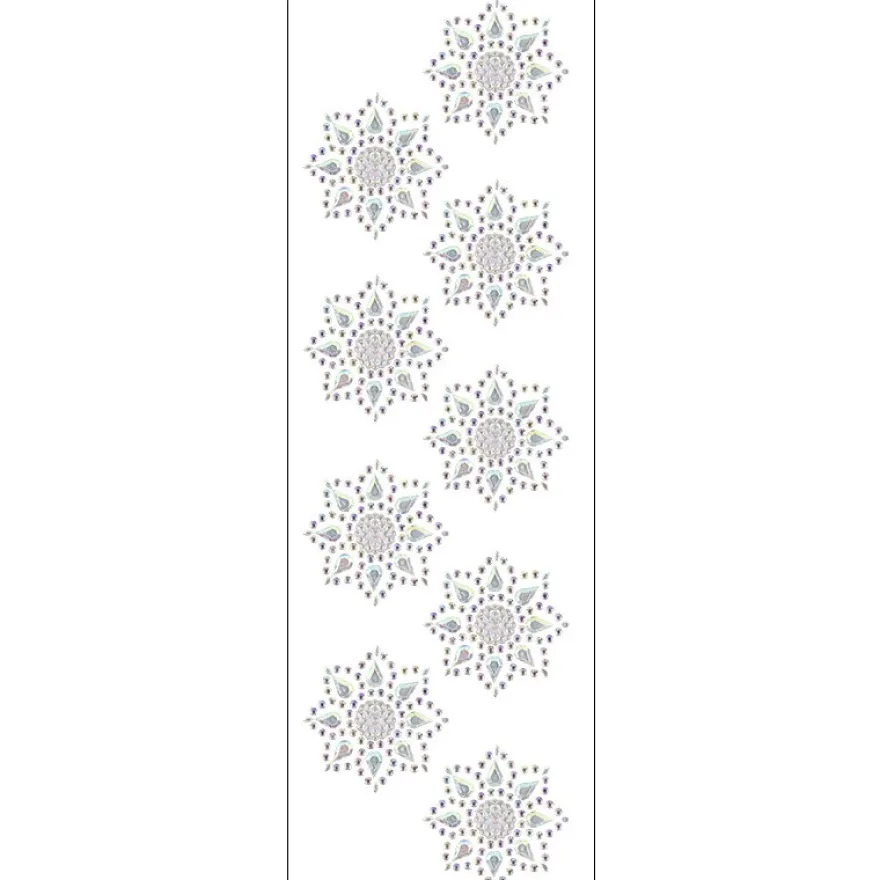 Kristallkunst, Ornament 6, 10cm x 30cm, selbstklebend, klar irisierend