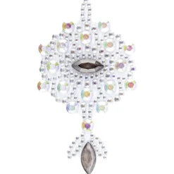 Kristallkunst, Ornament 2, selbstklebend, 10cm x 30cm, klar irisierend, anthrazit
