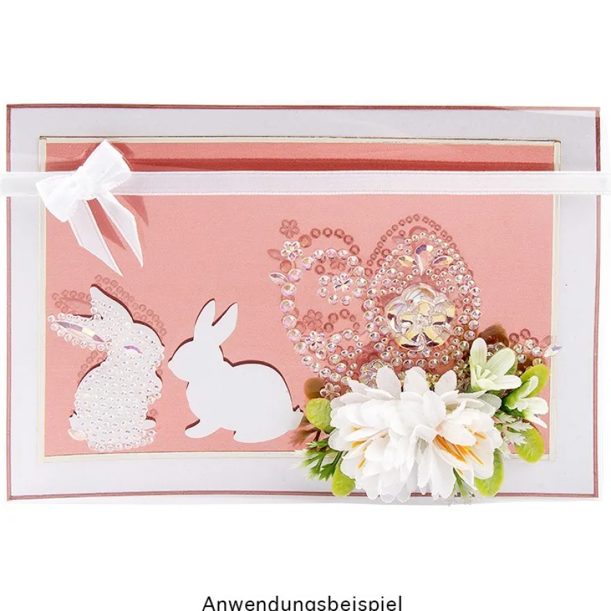 Kristallkunst, Osterei-Ornament, 10cm x 30cm, selbstklebend, klar irisierend