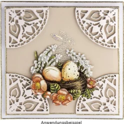 Kristallkunst, Osterhasen-Ornament, 10cm x 30cm, selbstklebend, klar irisierend