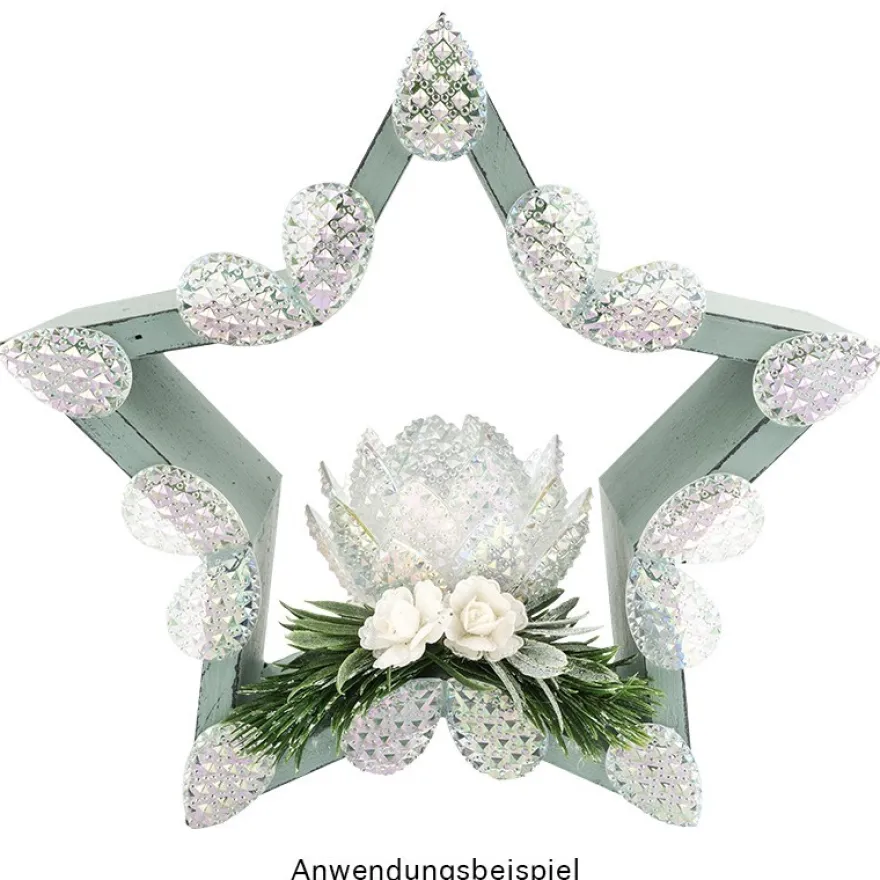 Kristallkunst-Schmucksteine, Tropfen, 3cm x 2cm, klar irisierend, 35 Stück