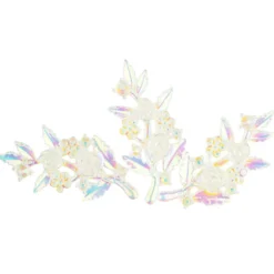 Kristallkunst-Schmucksteine, Rosenzweig 2, 2,4cm x 5,1cm, transparent, klar, irisierend, 12 Stück