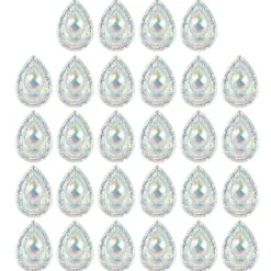 Kristallkunst-Schmucksteine, Tropfen 5, 1,7cm x 2,4cm, transparent, klar, irisierend, 28 Stück