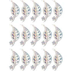 Kristallkunst-Schmucksteine, Blatt, 2,3cm x 5cm, transparent, klar, irisierend, 15 Stück