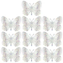 Kristallkunst-Schmucksteine, Schmetterling 1, 2,8cm x 3,7cm, transparent, klar, irisierend, 10 Stück