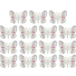 Kristallkunst-Schmucksteine, Schmetterling 1, 2,4cm x 3,2cm, transparent, klar, irisierend, 15 Stück