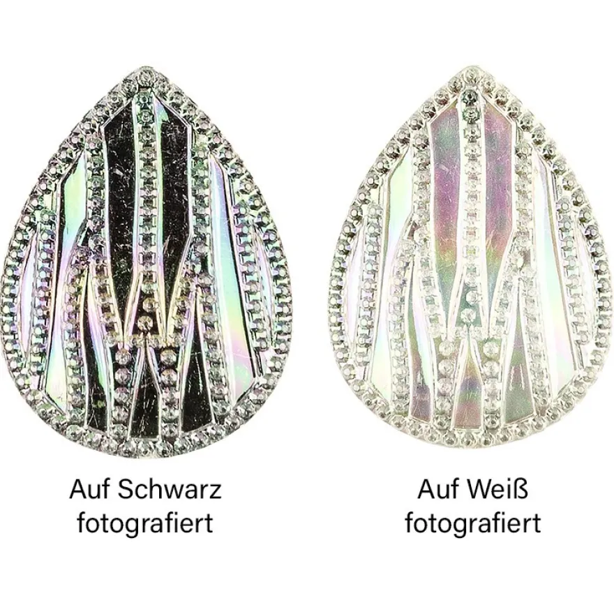Kristallkunst-Schmucksteine, Tropfen 4, 3cm x 2cm, klar irisierend, 35 Stück