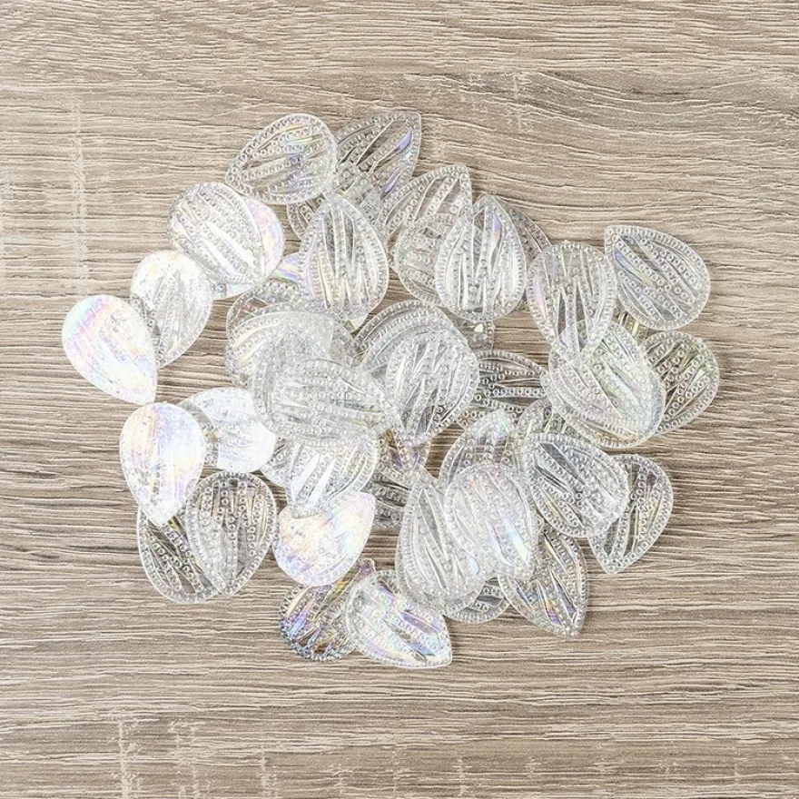 Kristallkunst-Schmucksteine, Tropfen 4, 2,5cm x 1,8cm, klar irisierend, 50 Stück