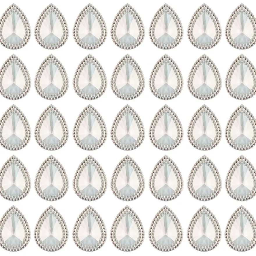 Kristallkunst-Schmucksteine, Tropfen 3, 3cm x 2cm, klar irisierend, 35 Stück