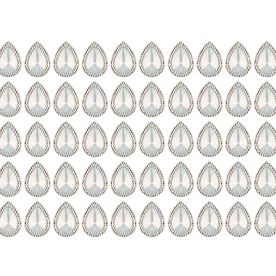 Kristallkunst-Schmucksteine, Tropfen 3, 2,5cm x 1,8cm, klar irisierend, 50 Stück