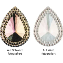 Kristallkunst-Schmucksteine, Tropfen 3, 2,5cm x 1,8cm, klar irisierend, 50 Stück