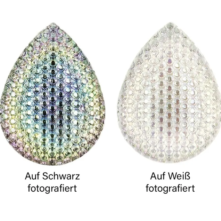 Kristallkunst-Schmucksteine, Tropfen 2, 4cm x 3cm, klar irisierend, 20 Stück