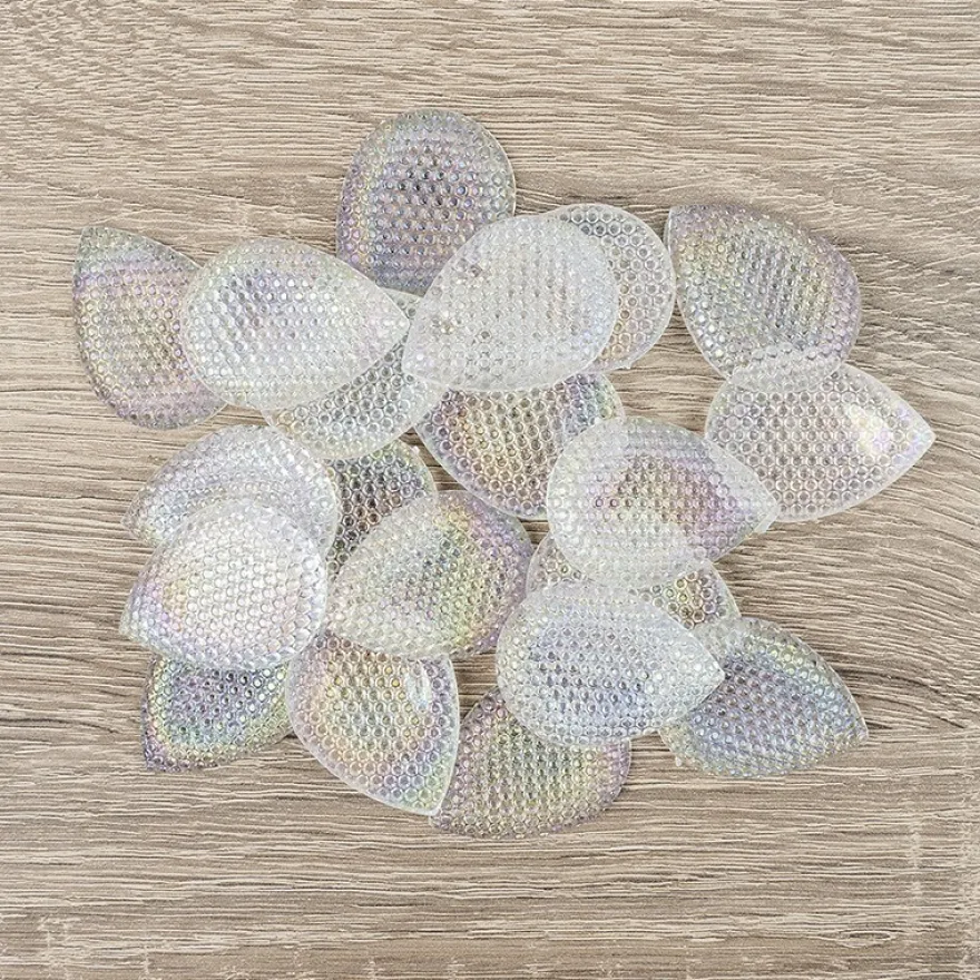 Kristallkunst-Schmucksteine, Tropfen 2, 4cm x 3cm, klar irisierend, 20 Stück