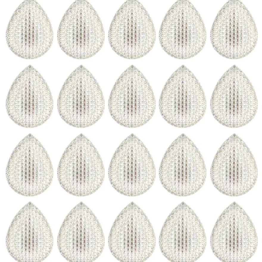 Kristallkunst-Schmucksteine, Tropfen 2, 4cm x 3cm, klar irisierend, 20 Stück