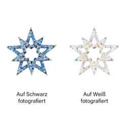 Kristallkunst-Schmucksteine, Stern, Ø 3,2cm, transparent, klar, irisierend, 27 Stück