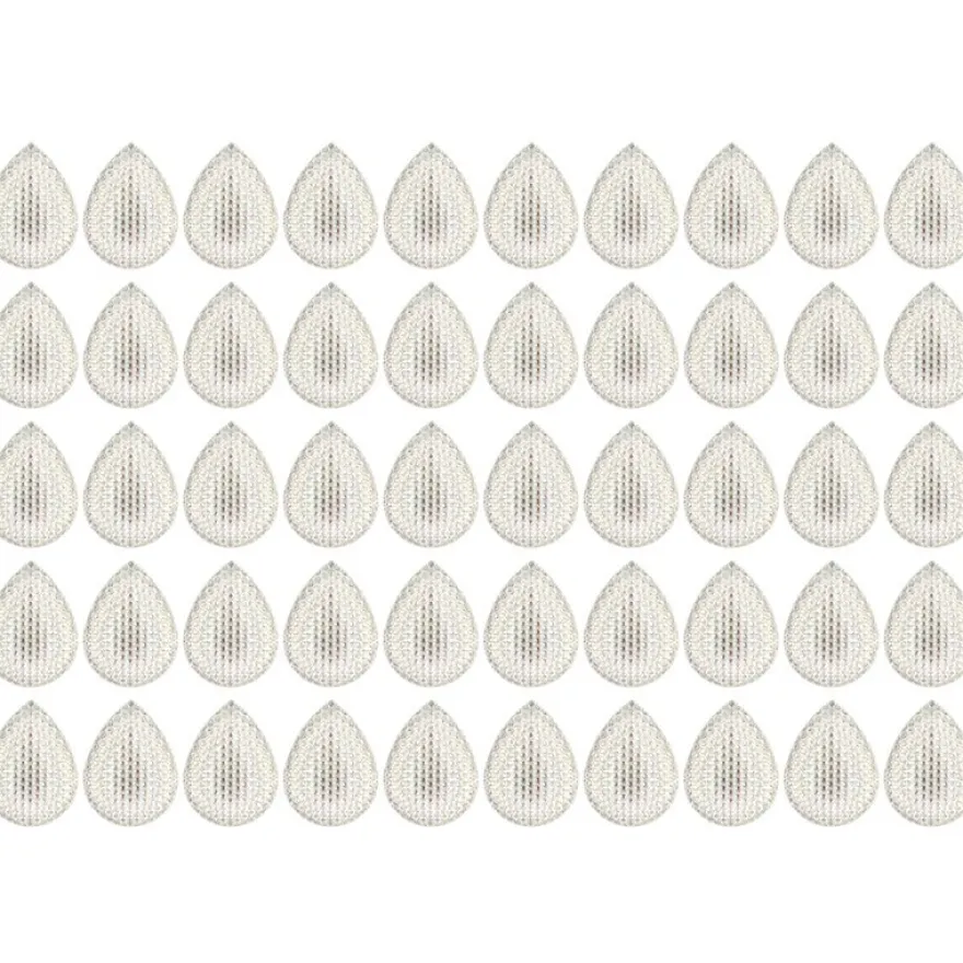 Kristallkunst-Schmucksteine, Tropfen 2, 2,5cm x 1,8cm, klar irisierend, 50 Stück