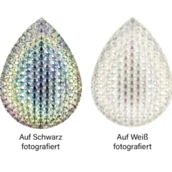 Kristallkunst-Schmucksteine, Tropfen 2, 2,5cm x 1,8cm, klar irisierend, 50 Stück