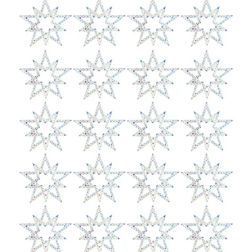 Kristallkunst-Schmucksteine, Stern, Ø 3,8cm, transparent, klar, irisierend, 20 Stück