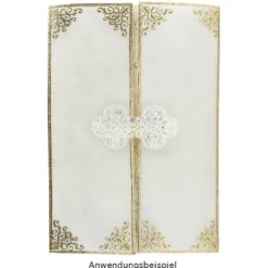 Kristallkunst-Schmucksteine, Ornament, 2,9cm x 5,3cm, transparent, klar, irisierend, 10 Stück