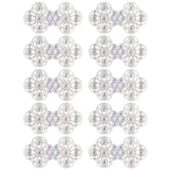 Kristallkunst-Schmucksteine, Ornament, 2,9cm x 5,3cm, transparent, klar, irisierend, 10 Stück