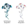 Kristallkunst-Schmucksteine, Blumenstrauß, 3,4cm x 5,5cm, transparent, klar, irisierend, 12 Stück