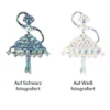 Kristallkunst-Schmucksteine, Ballerina, 3,7cm x 5cm, transparent, klar, irisierend, 11 Stück