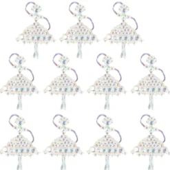 Kristallkunst-Schmucksteine, Ballerina, 3,7cm x 5cm, transparent, klar, irisierend, 11 Stück