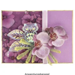 Kristallkunst-Schmucksteine, Eule, 3,4cm x 4,8cm, transparent, klar, irisierend, 7 Stück