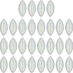 Kristallkunst-Schmucksteine, Navette, 3,9cm x 1,8cm, transparent, klar, irisierend, 28 Stück