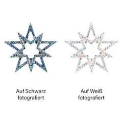 Kristallkunst-Schmucksteine, Stern, Ø 4,3cm, transparent, klar, irisierend, 16 Stück