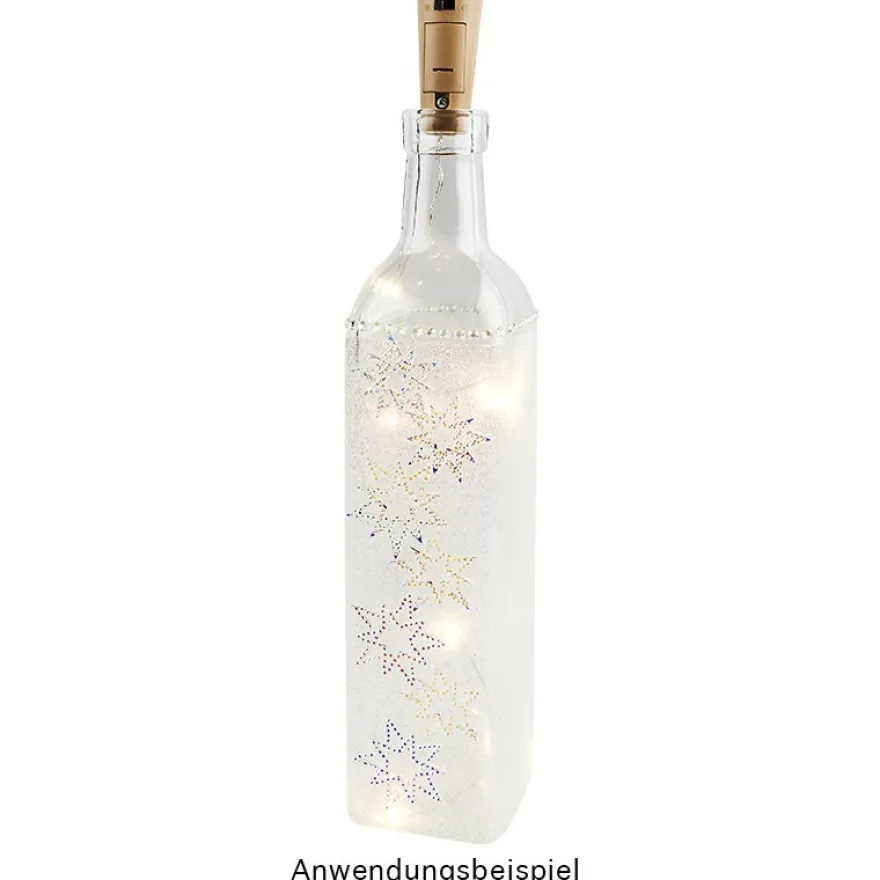 Kristallkunst-Schmucksteine, Stern, Ø 4,3cm, transparent, klar, irisierend, 16 Stück